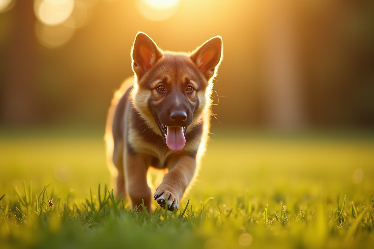 Chiot berger allemand courant dans l